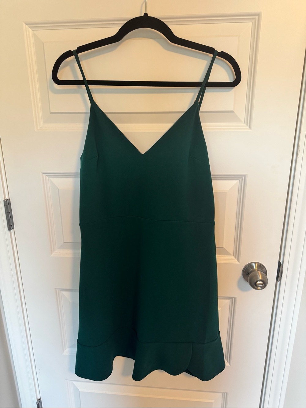 Express Emerald Green V-Neck Spaghetti Strap Mini Dress